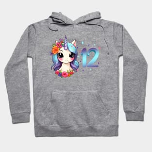 I am 12 with unicorn - girl birthday 12 years old Hoodie